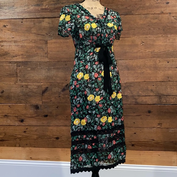 COACH sheer green floral lace dress - Picture 2 of 5
